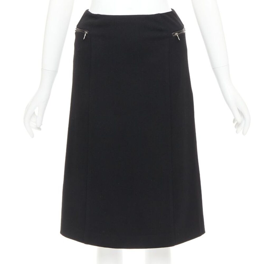 Prada Wool Minimal Linear Skirt
